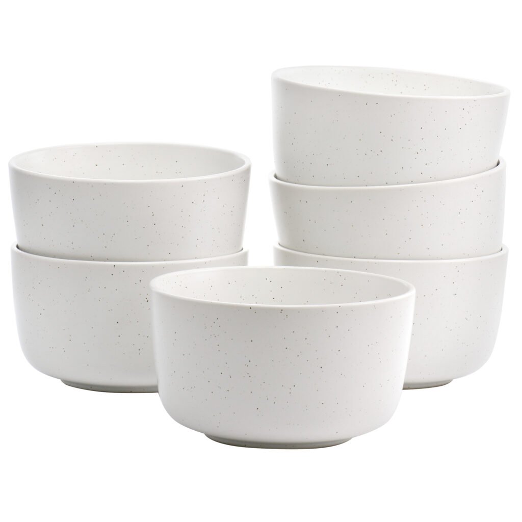 Studio 3B Mio 6 Piece 5.5 Inch Round Stoneware Bowl Set in Sea Salt