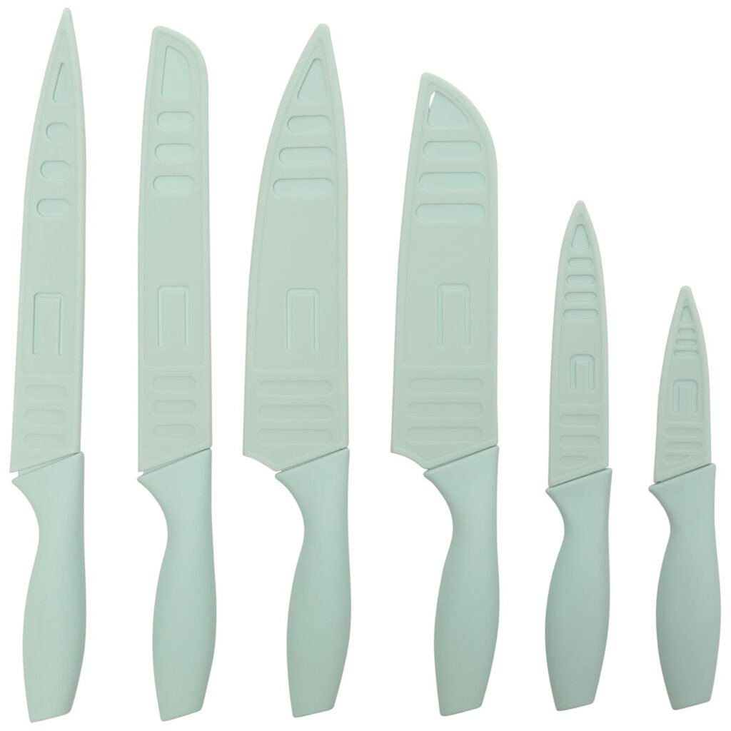 Gibson Home Bostonville Nonstick Stainless Steel 12 Piece Cutlery Set in Turquoise