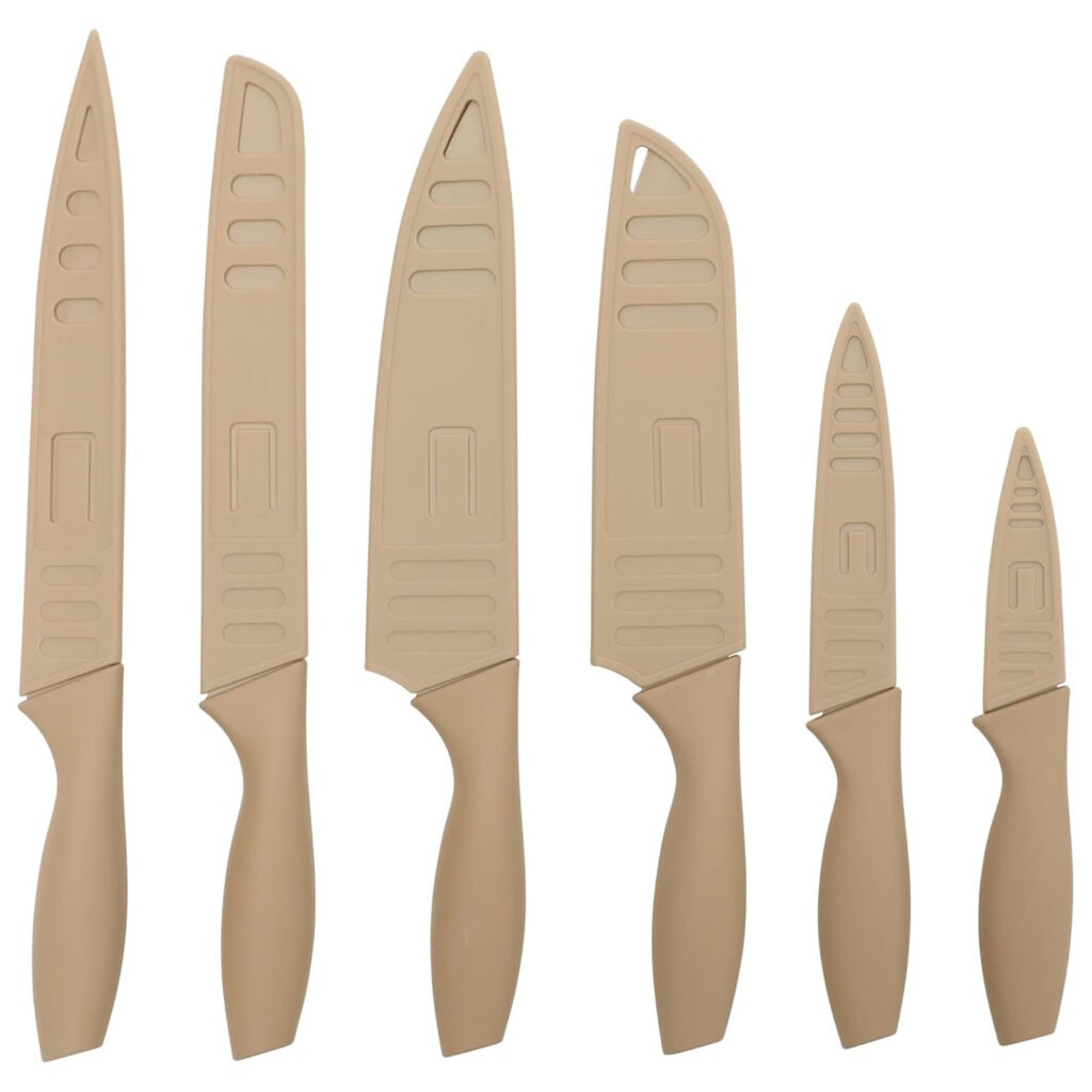 Gibson Home Bostonville Nonstick Stainless Steel 12 Piece Cutlery Set in Beige