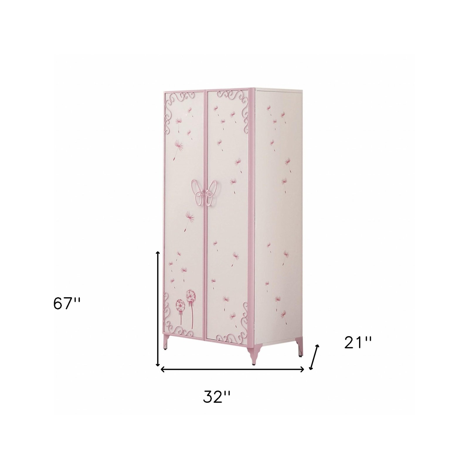 67" Light Purple And White Steel Two Door Combo Dresser - Image 4