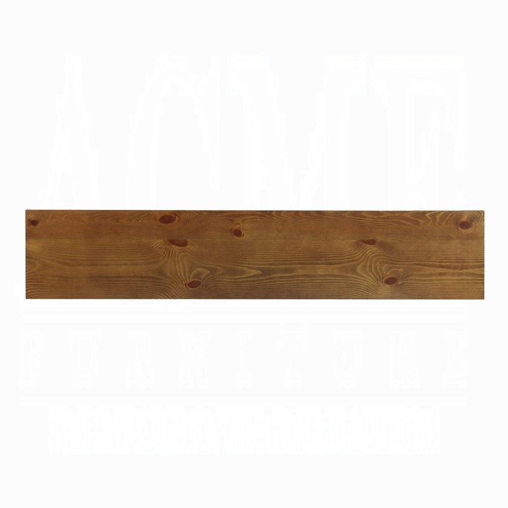 72" Oak Wood Floor Shelf Console Table With Shelf - Image 3