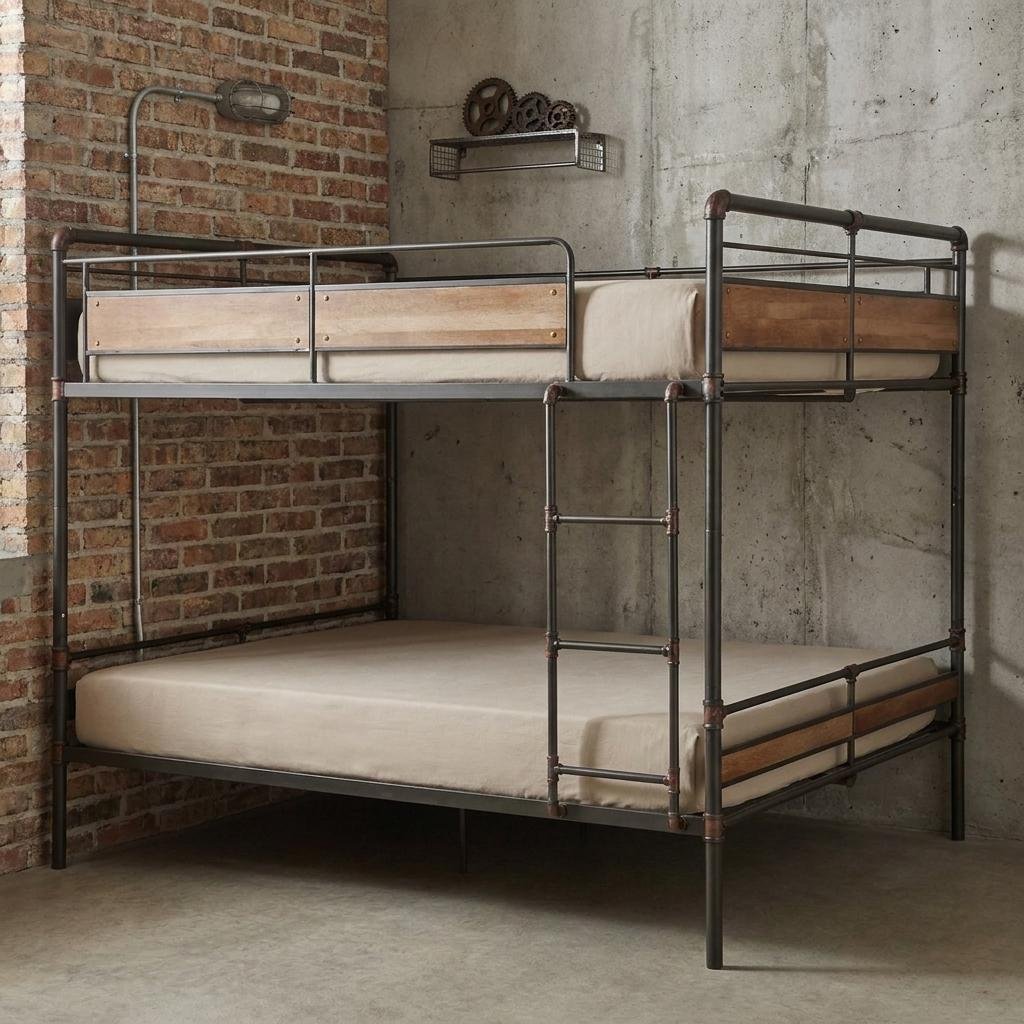 Bronze Queen Over Queen Metal Bunk Bed