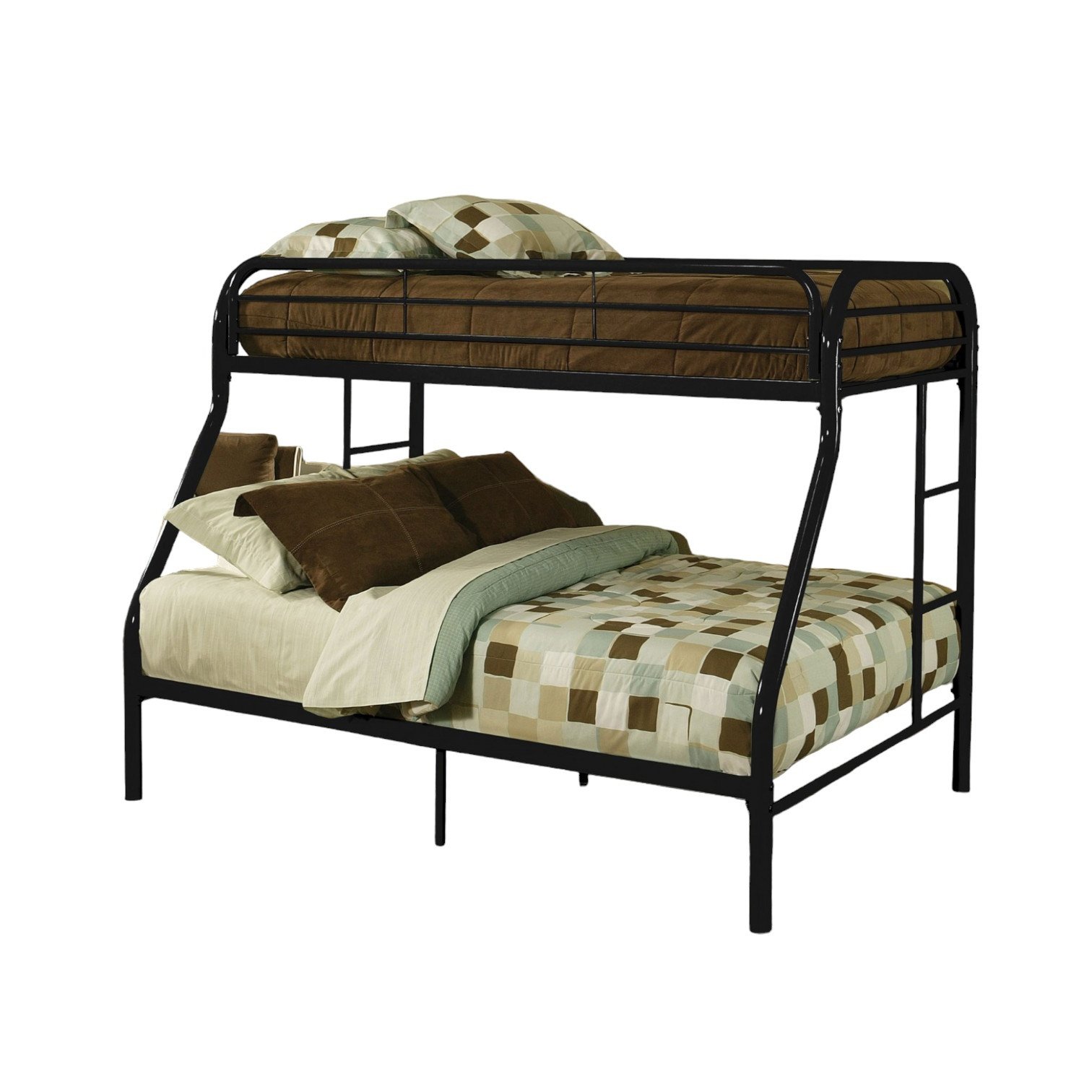 84" X 62" X 65" Twin Xl Over Queen Black Metal Tube Bunk Bed - Image 5
