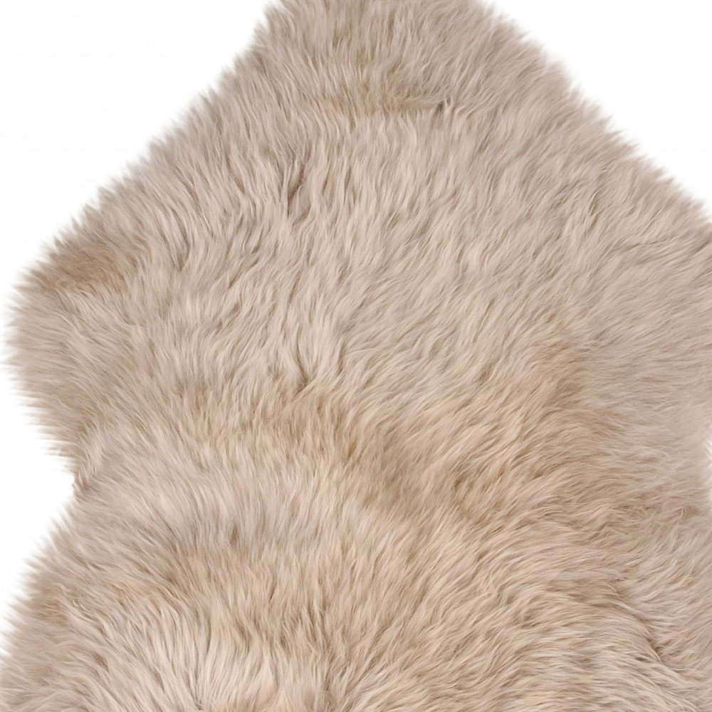 2' X 3' Taupe Genuine Sheepskin Animal Print Shag Area Rug - Image 4