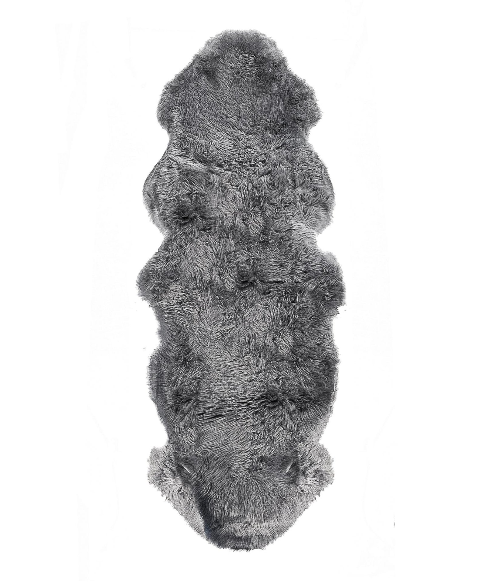 6' Gray Genuine Sheepskin Animal Print Shag Area Rug - Image 5