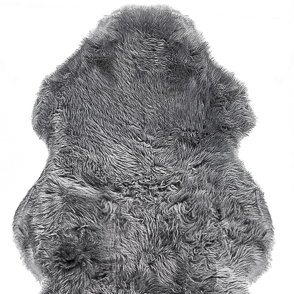 6' Gray Genuine Sheepskin Animal Print Shag Area Rug - Image 7