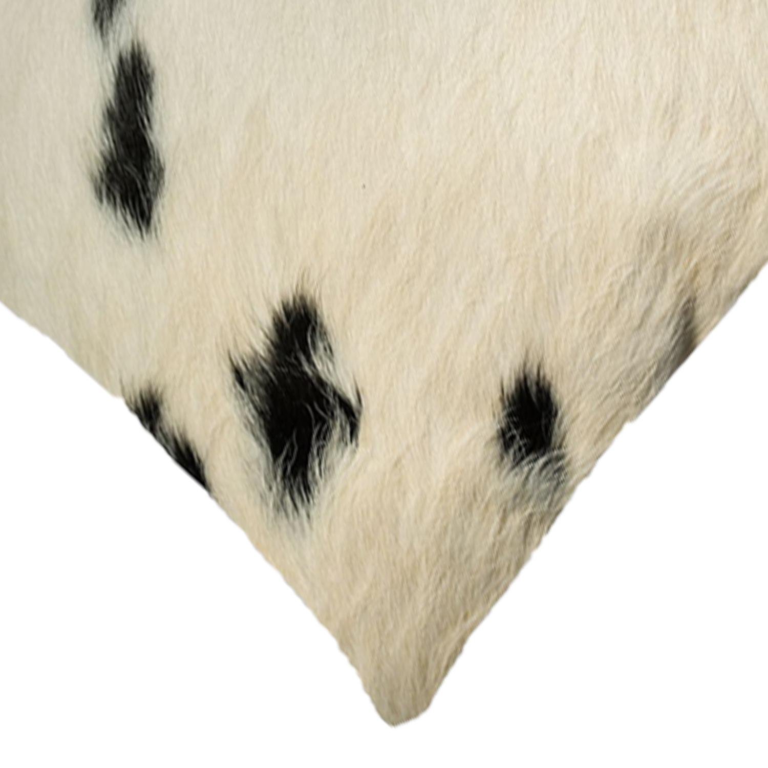 18" White And Black Cowhide Throw Pillow - Image 5