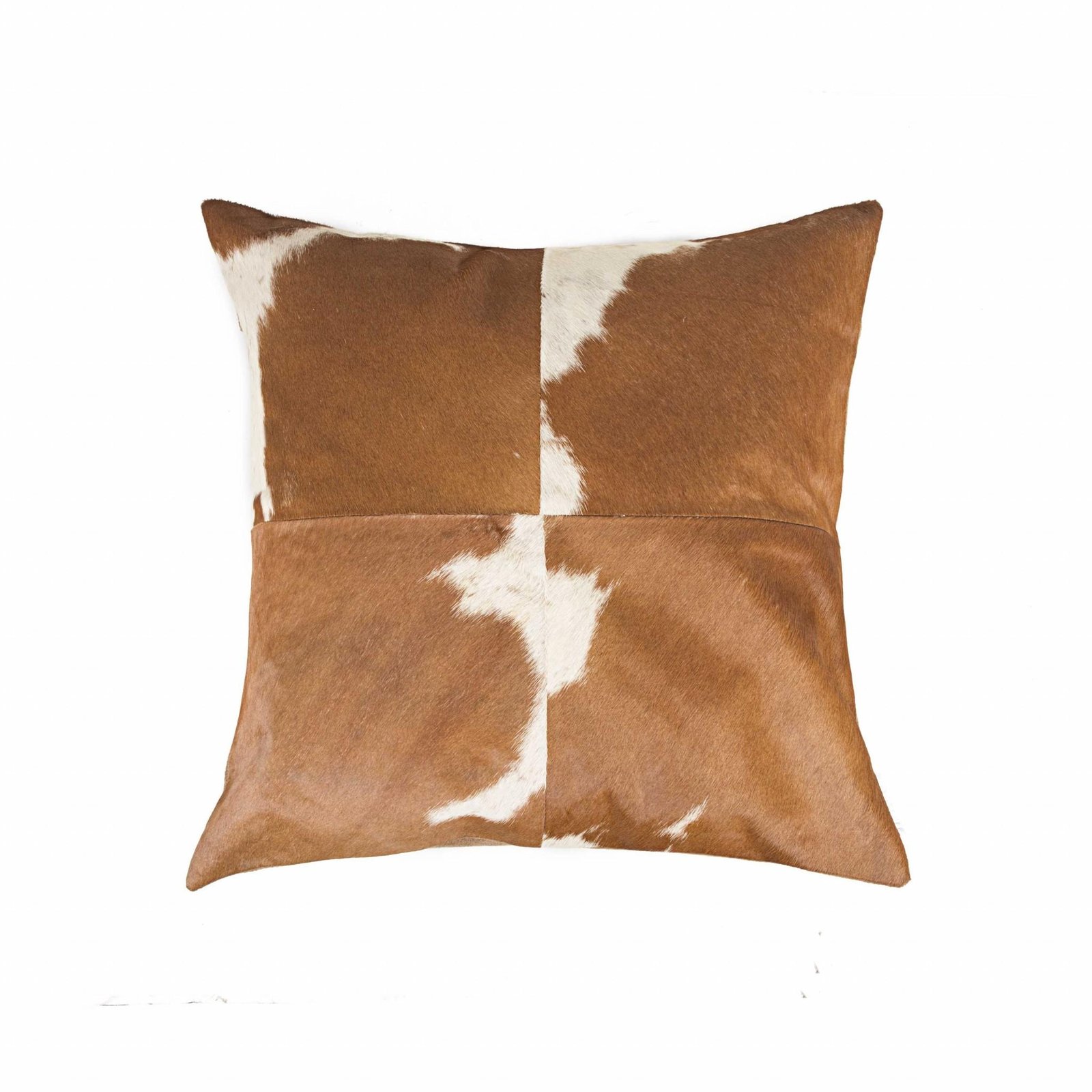 18" Brown And White Cowhide Throw Pillow - Image 2