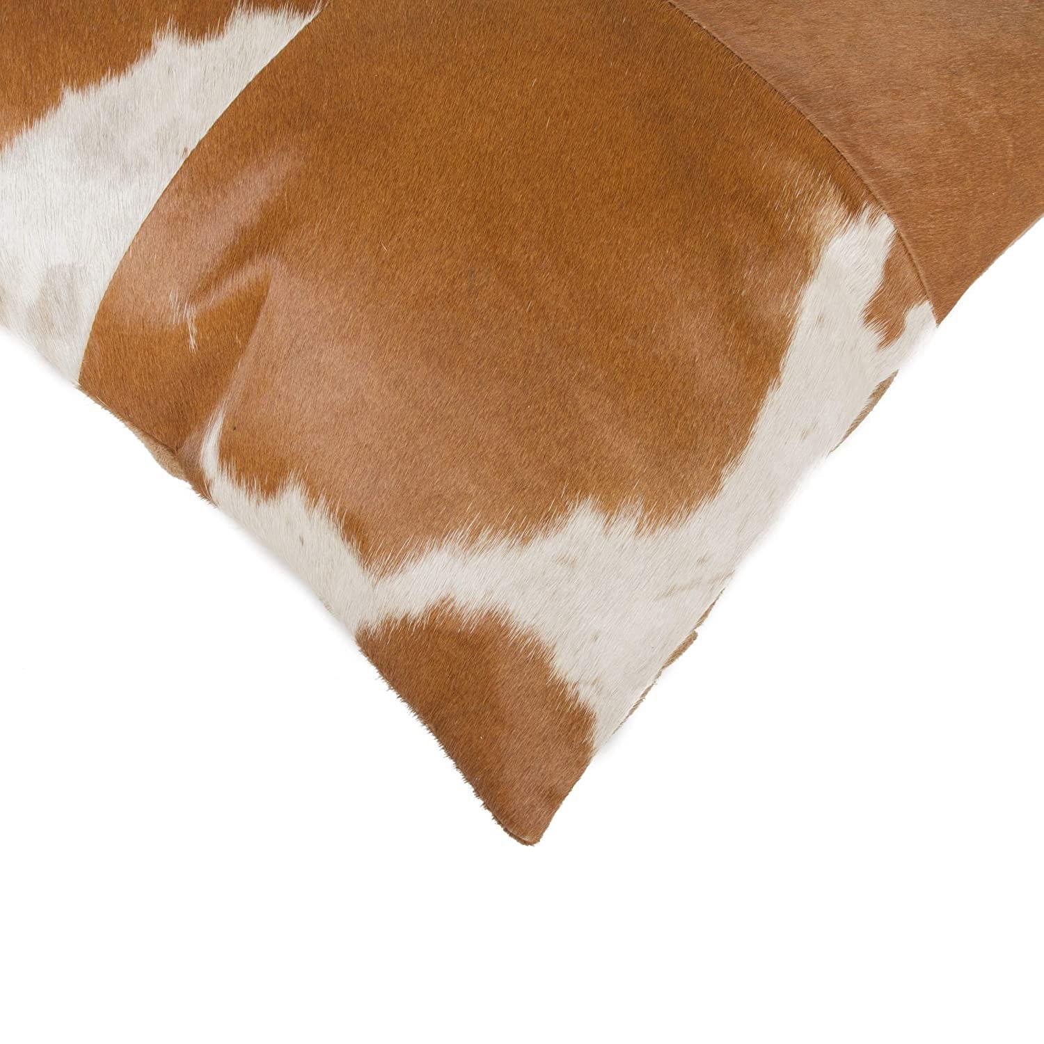 18" Brown And White Cowhide Throw Pillow - Image 5