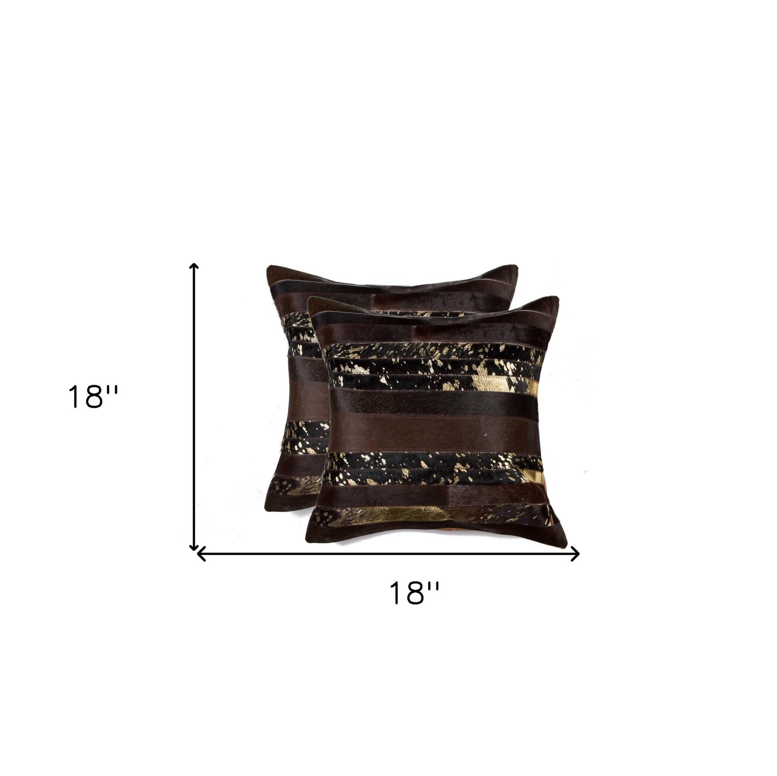 Set of Two 18" Chocolate Cowhide Throw Pillows - Image 5