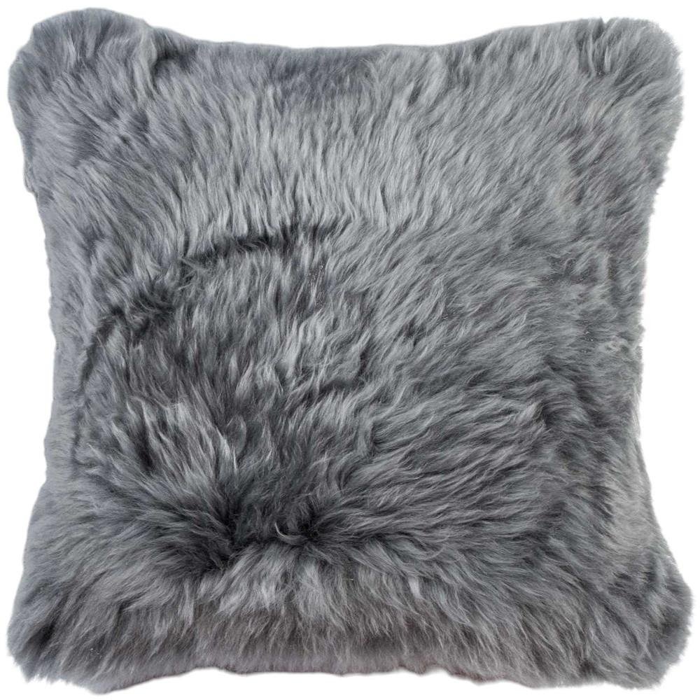 Set of Two 18" Gray Cowhide Throw Pillows - Image 5