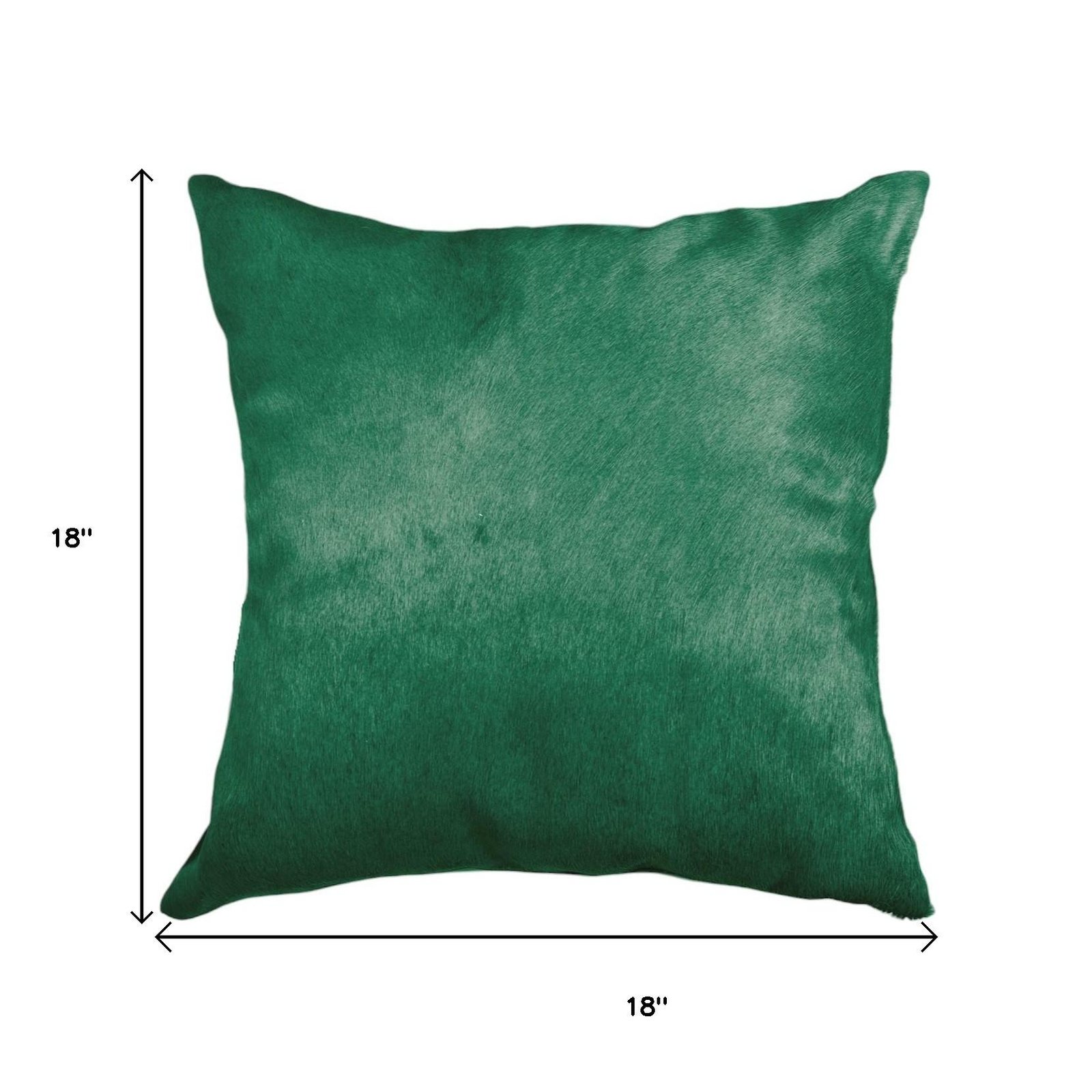 Set of Two 18" Green Cowhide Throw Pillows - Image 7
