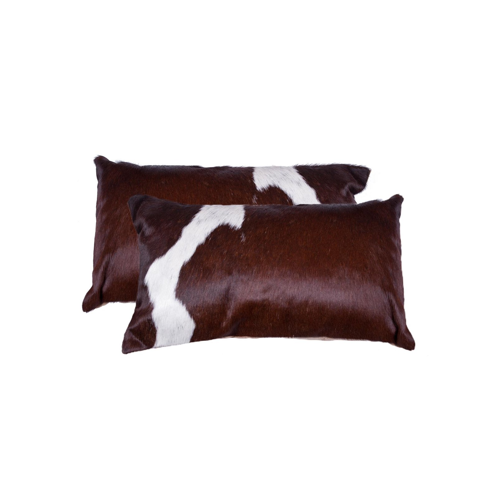 12" X 20" X 5" Chocolate And White Cowhide Pillow 2 Pack - Image 2