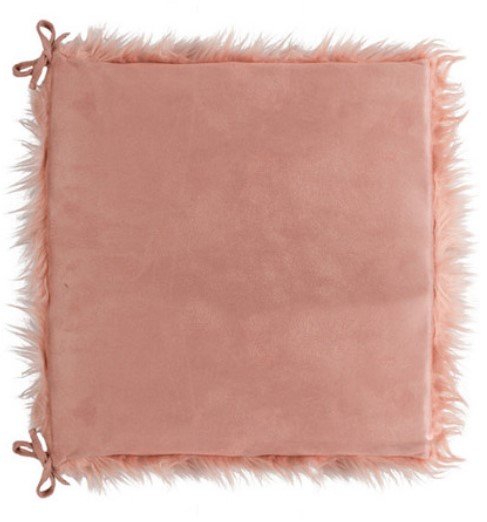 Set of Two 16" X 2" Pink Faux Fur Dining Chair Pads - Image 8