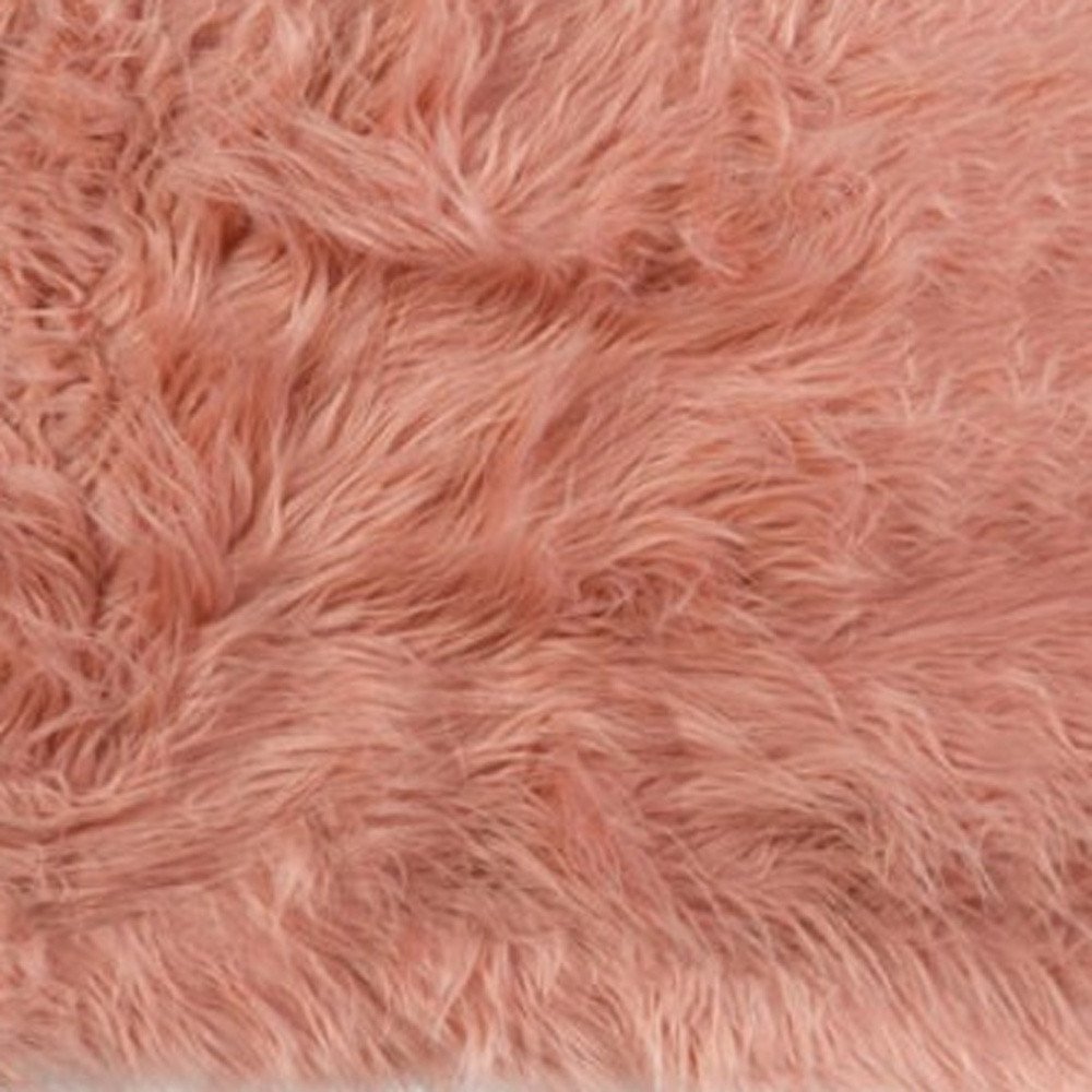 Set of Two 16" X 2" Pink Faux Fur Dining Chair Pads - Image 4