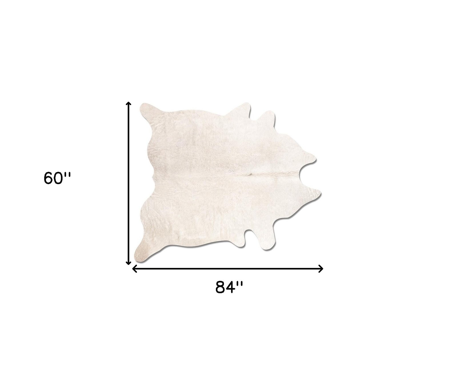 5' X 7' Off White Cowhide Cowhide Print Area Rug - Image 5