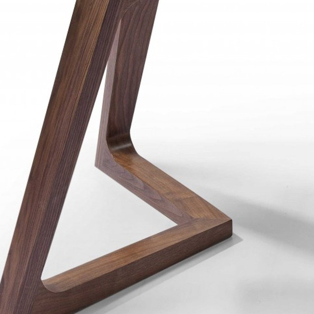 63" Clear and Brown Glass and Solid Wood Self-Storing Leaf Dining Table - Image 3