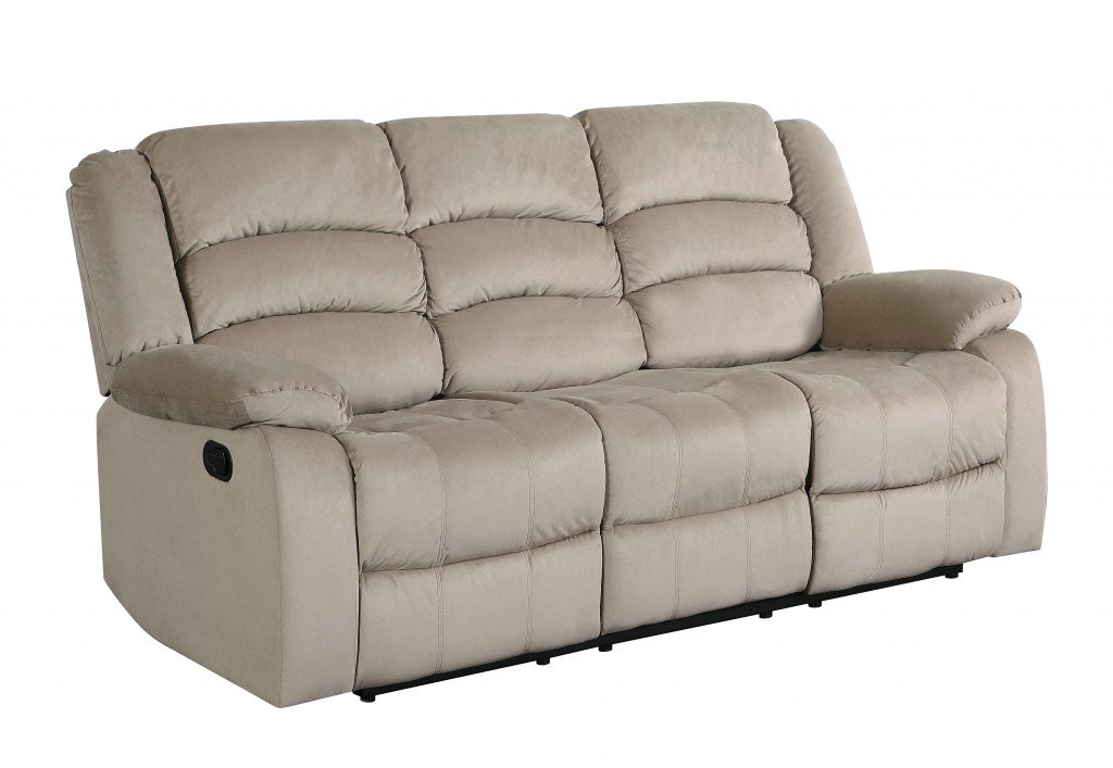 40" Contemporary Beige Fabric Sofa - Image 3