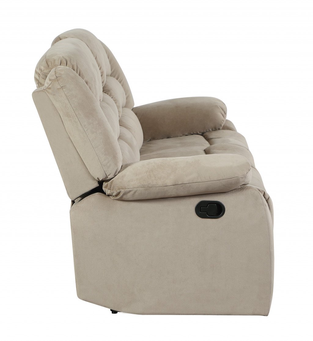 40" Contemporary Beige Fabric Sofa - Image 4