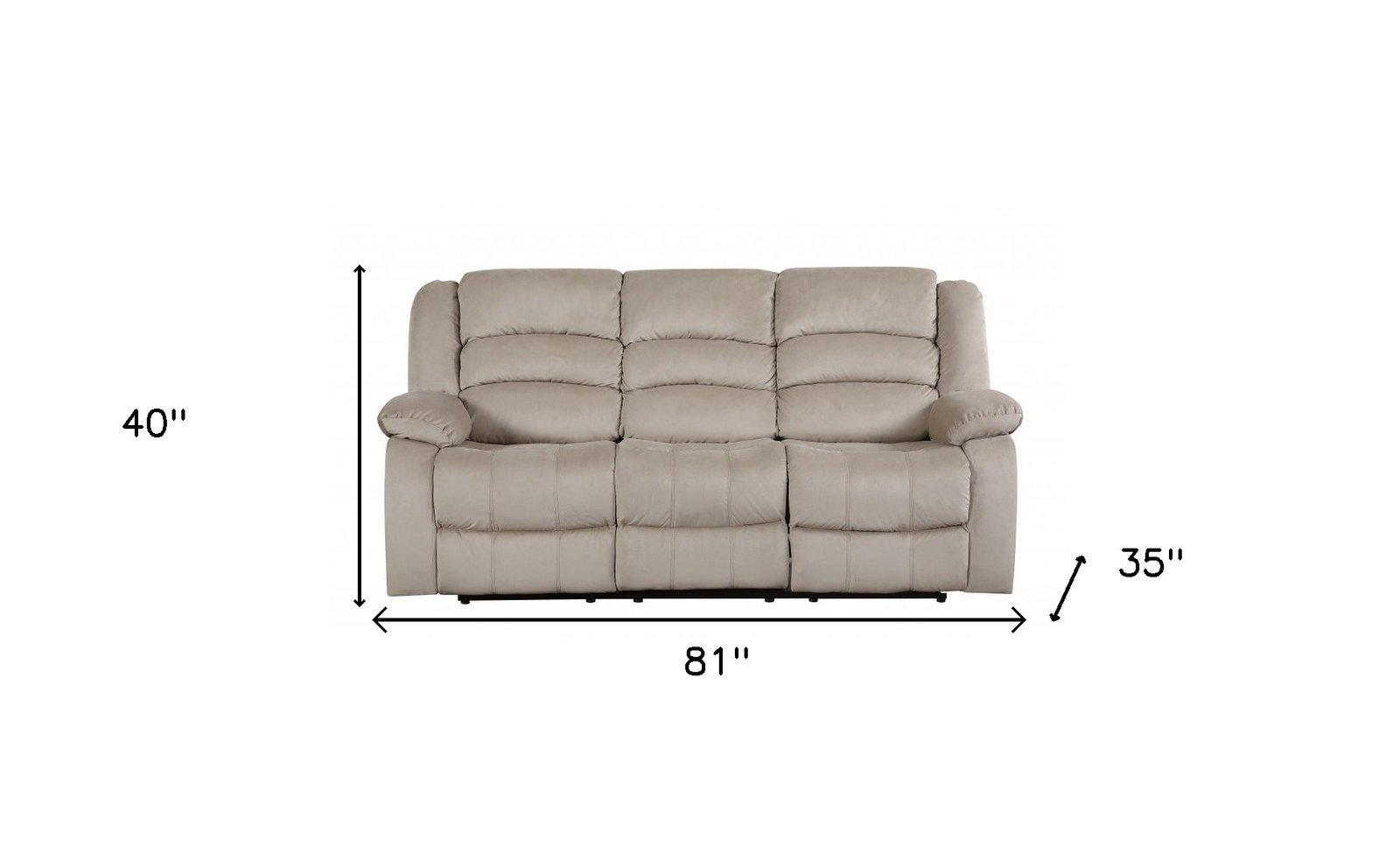 40" Contemporary Beige Fabric Sofa - Image 9