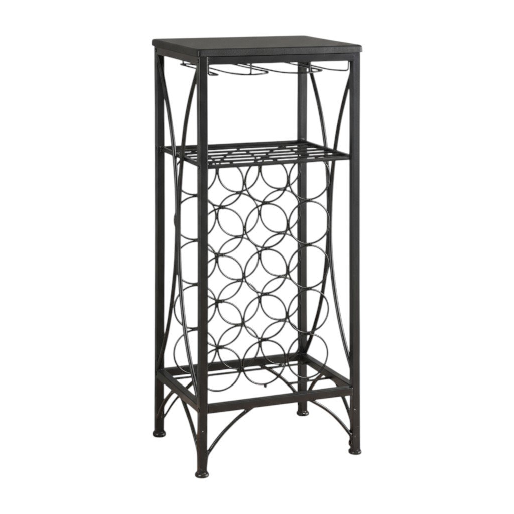 41" Black Stainless Steel Wine Rack - Image 2