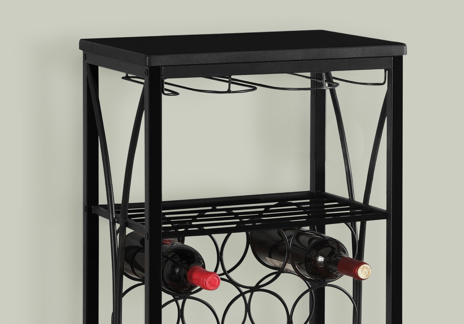 41" Black Stainless Steel Wine Rack - Image 6