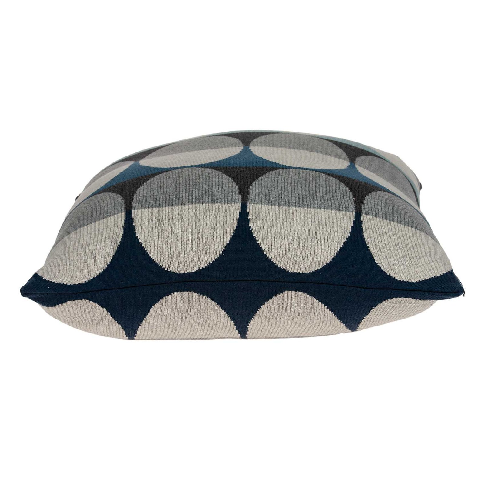 20" Blue Gray And Ivory Geometric Cotton Throw Pillow - Image 3