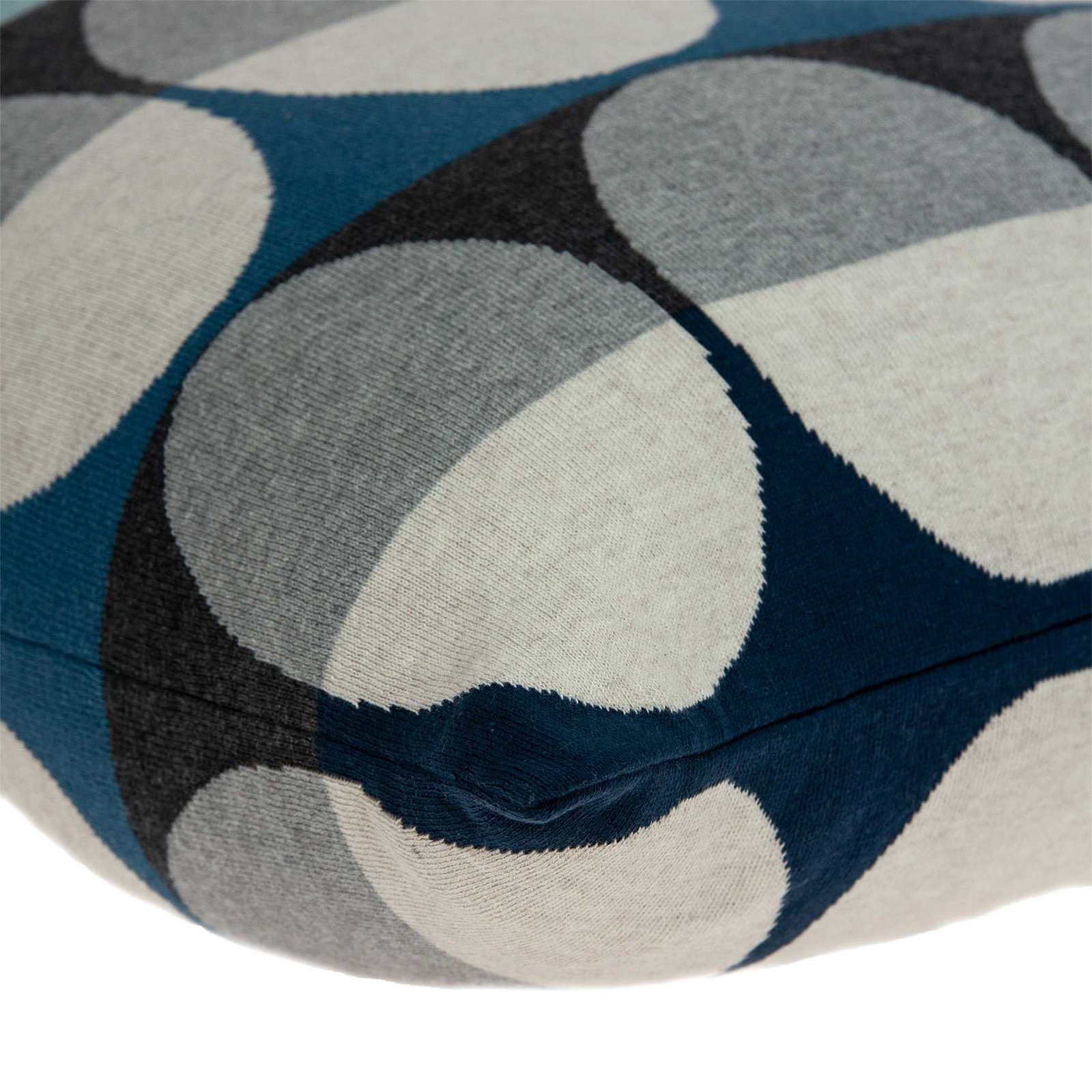 20" Blue Gray And Ivory Geometric Cotton Throw Pillow - Image 4