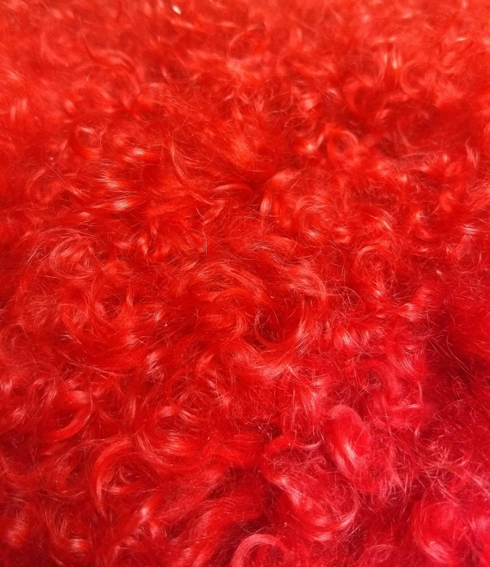 20" Red Genuine Tibetan Lamb Fur Pillow With Microsuede Backing - Image 7