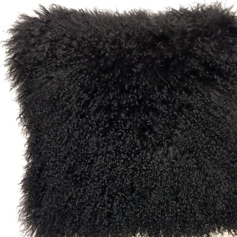24" Black Euro No Pattern Microsuede Down Throw Pillow - Image 4