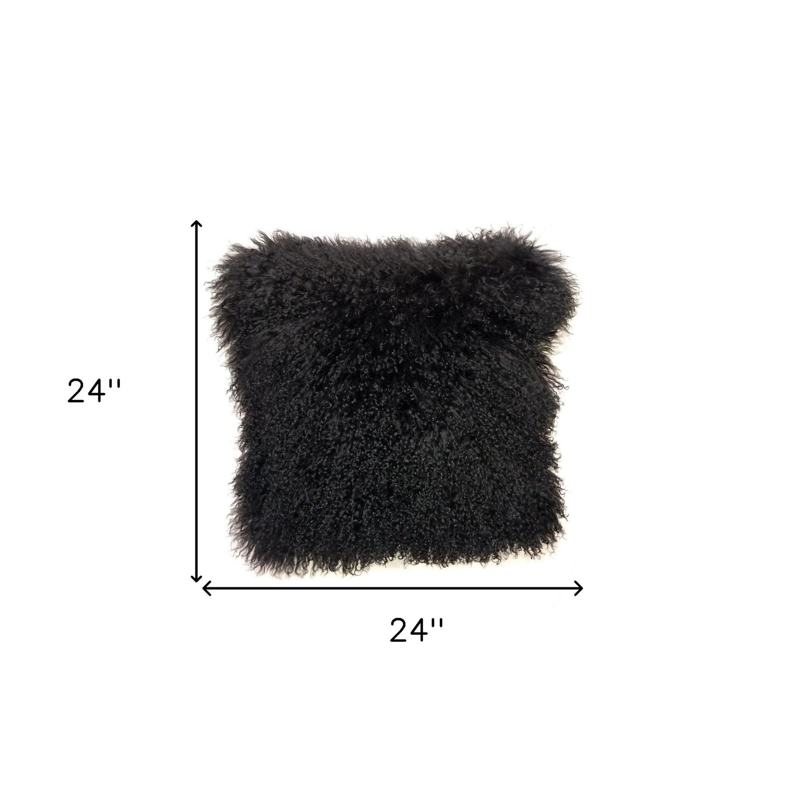 24" Black Euro No Pattern Microsuede Down Throw Pillow - Image 5