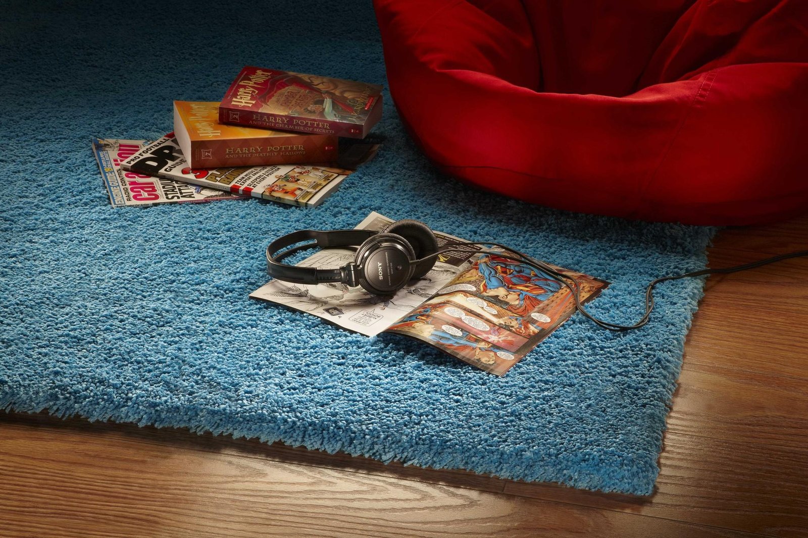 8' X 10' Blue Shag Hand Woven Area Rug - Image 3