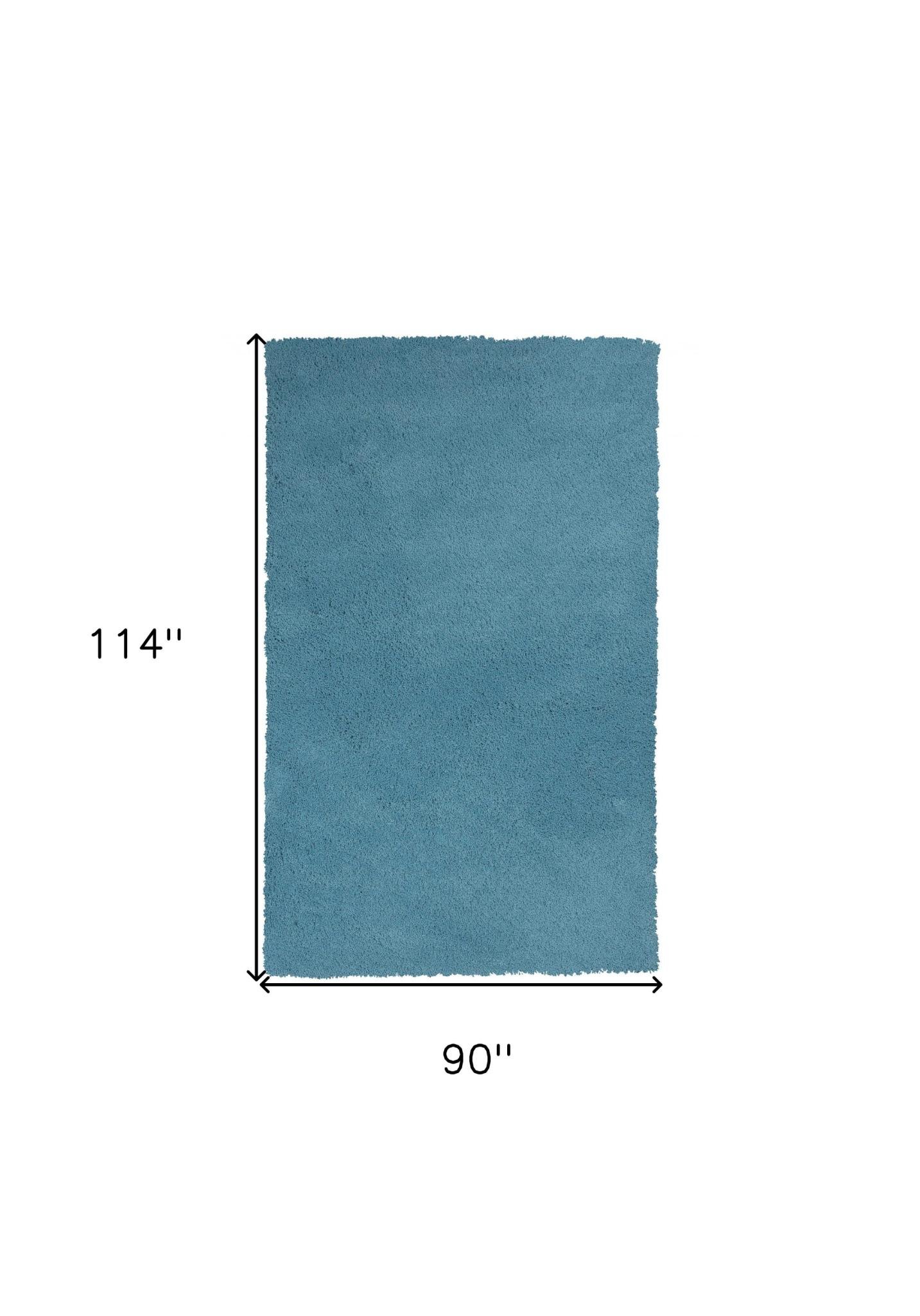 8' X 10' Blue Shag Hand Woven Area Rug - Image 5
