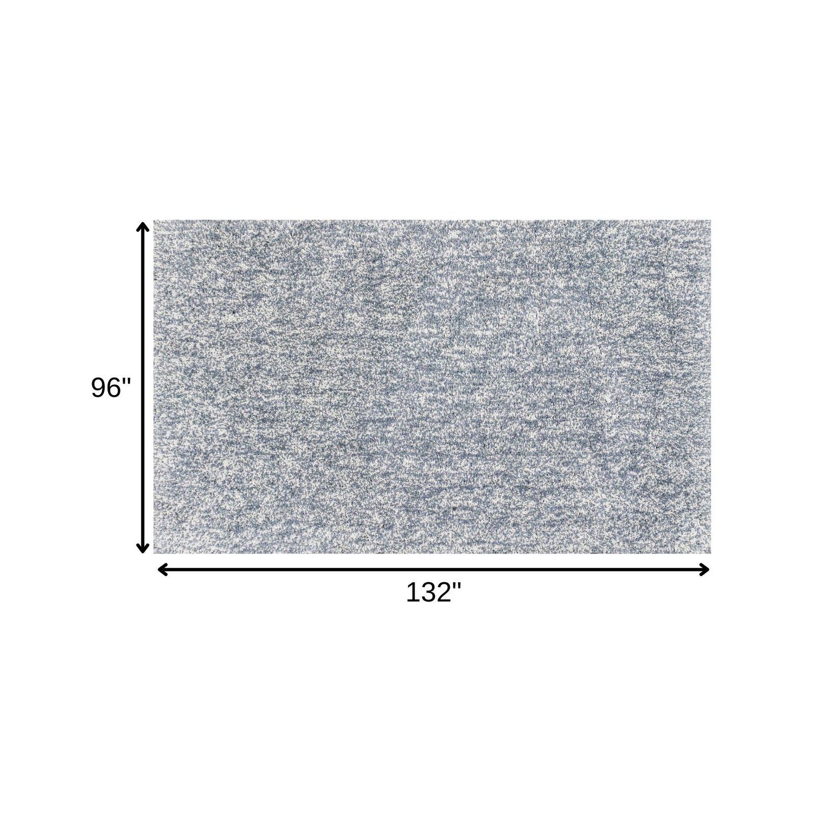 8' X 11' Slate Blue And Ivory Abstract Shag Hand Woven Area Rug - Image 5