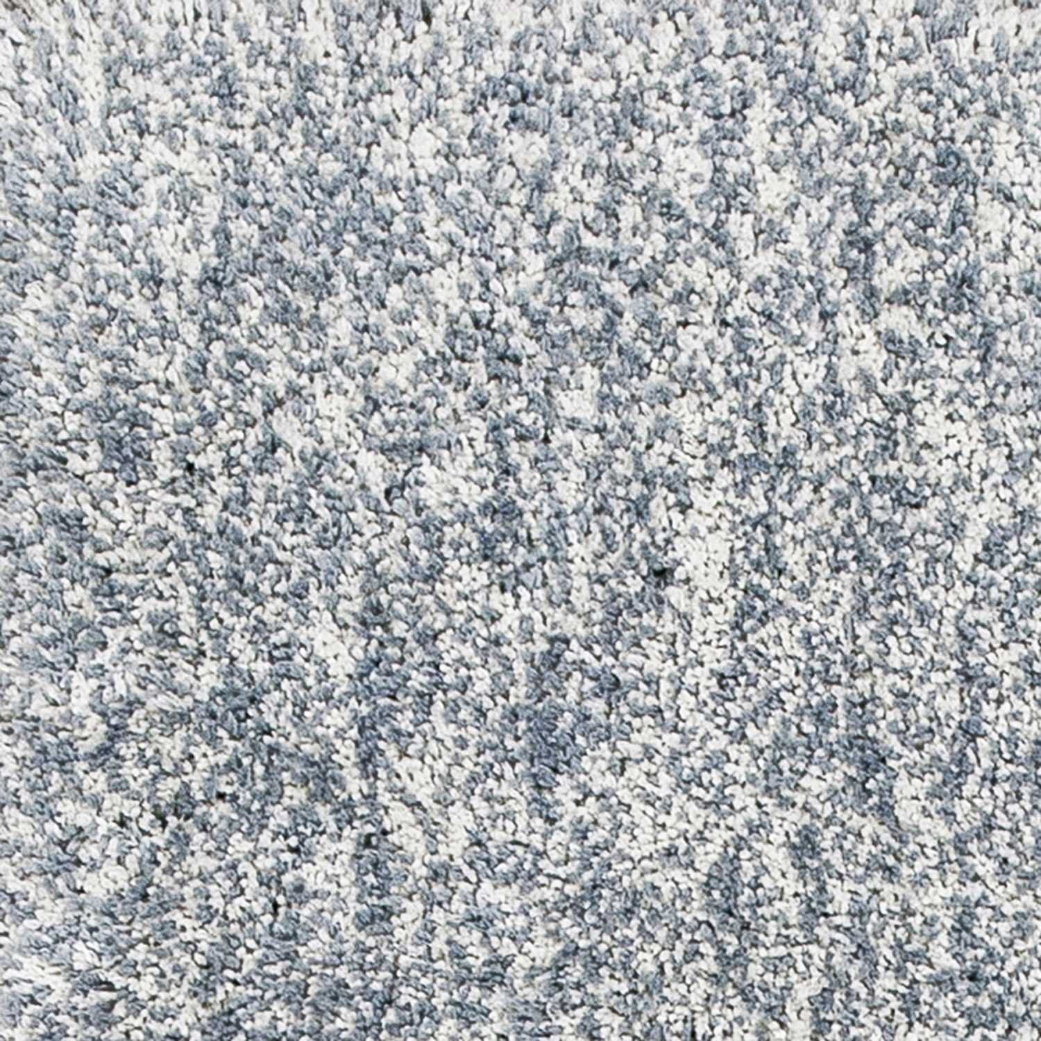 8' X 11' Slate Blue And Ivory Abstract Shag Hand Woven Area Rug - Image 6