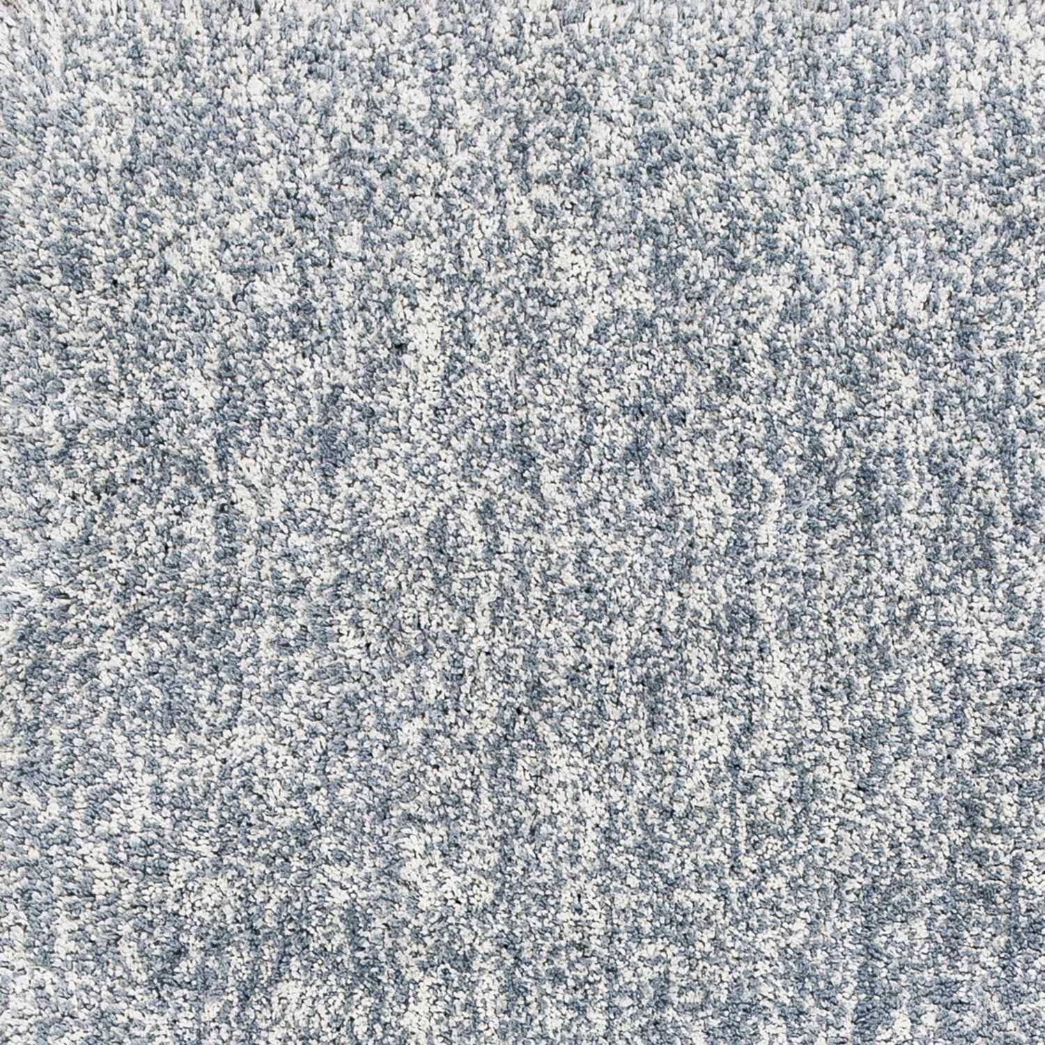 8' X 11' Slate Blue And Ivory Abstract Shag Hand Woven Area Rug - Image 7