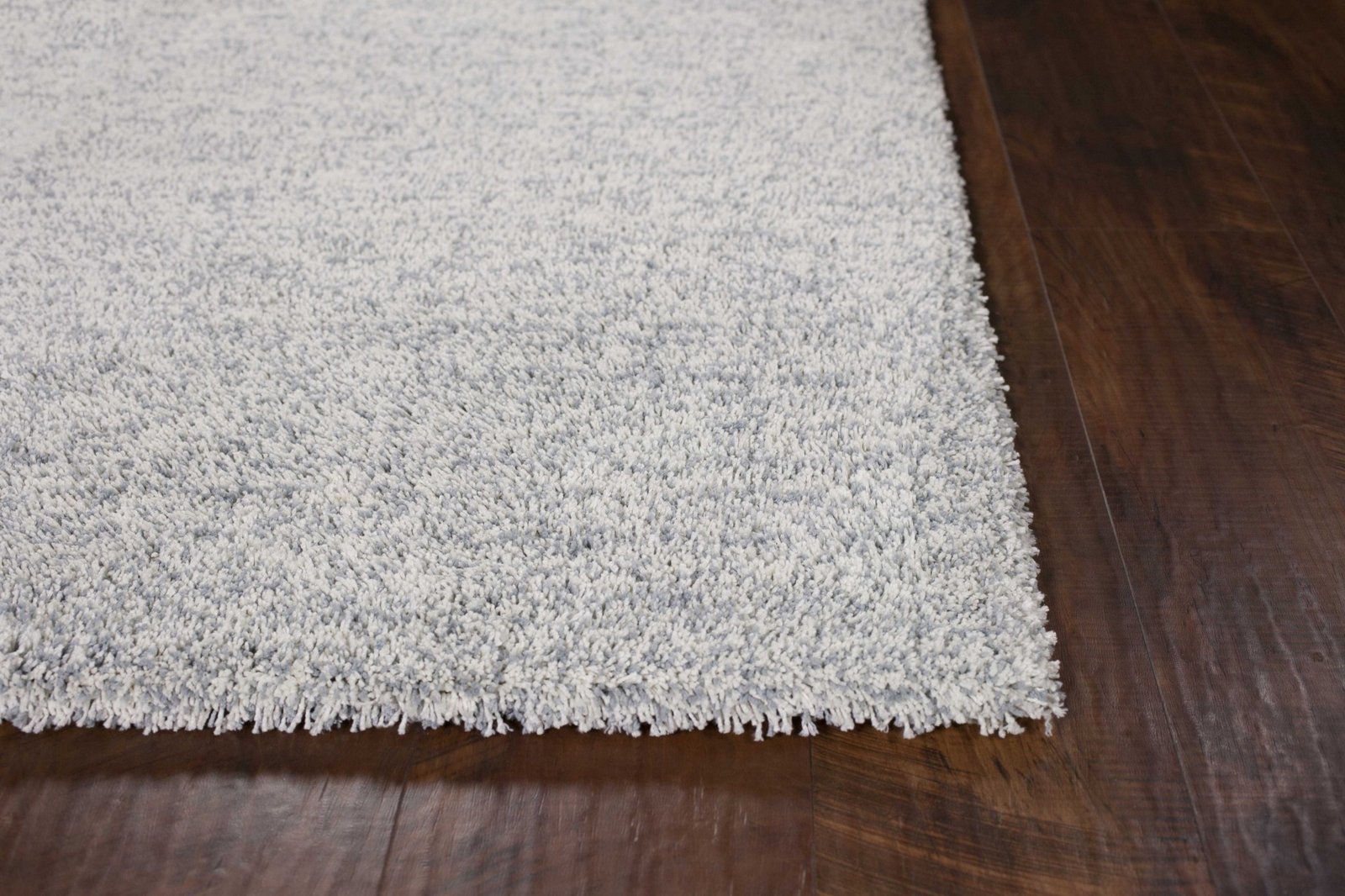 8' X 11' Slate Blue And Ivory Abstract Shag Hand Woven Area Rug - Image 8