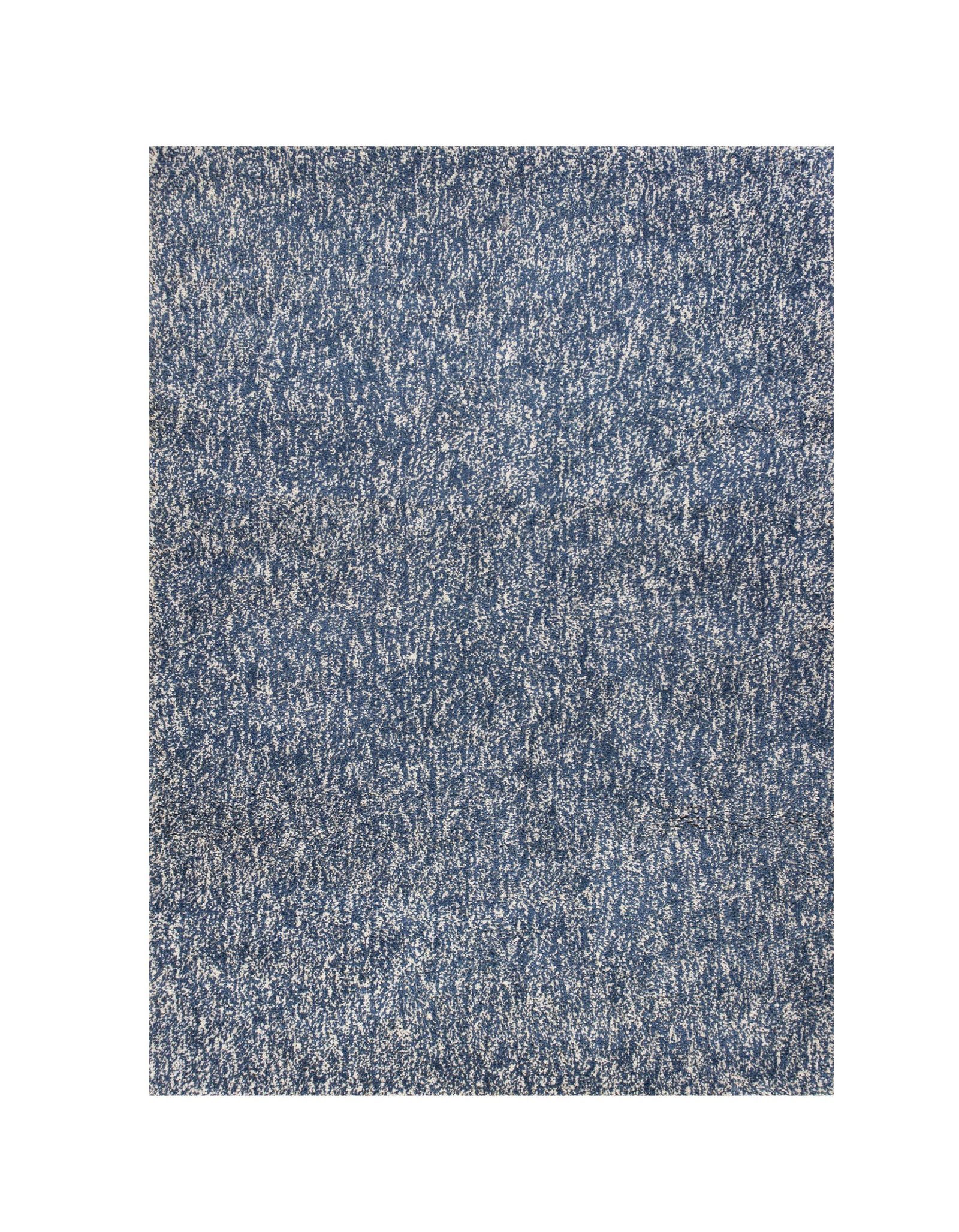 8' X 11' Indigo And Ivory Abstract Shag Hand Woven Area Rug - Image 2