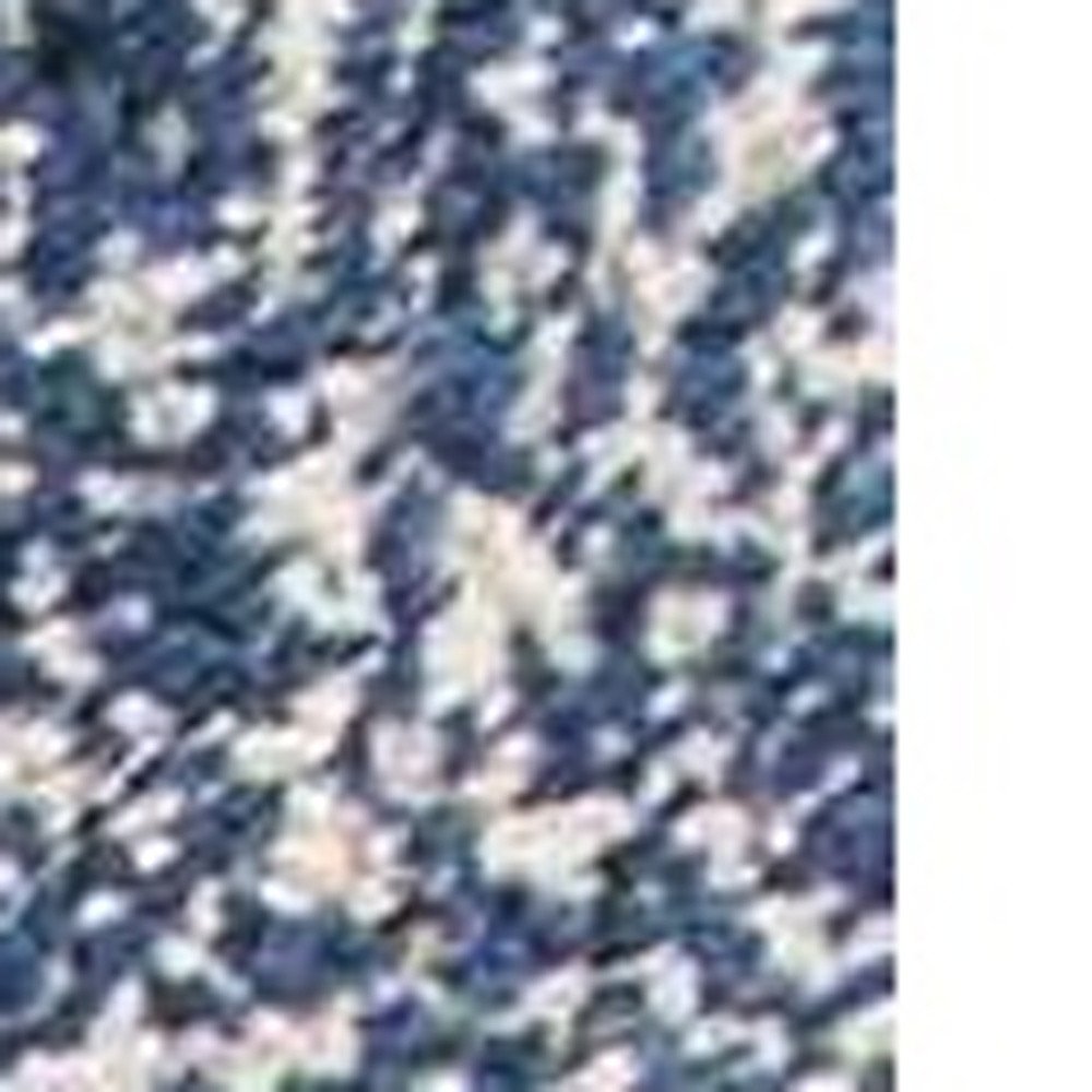 8' X 11' Indigo And Ivory Abstract Shag Hand Woven Area Rug - Image 6