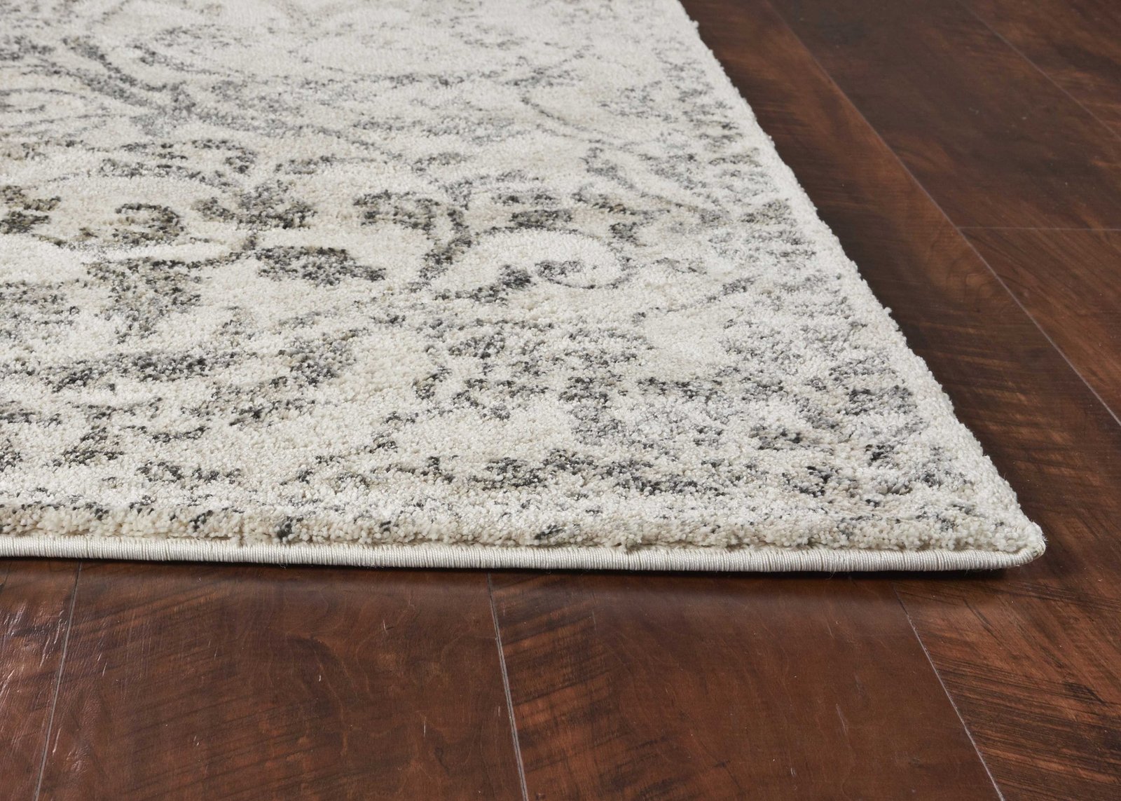 9' X 13' Ivory And Brown Floral Medallion Distressed Area Rug - Image 6