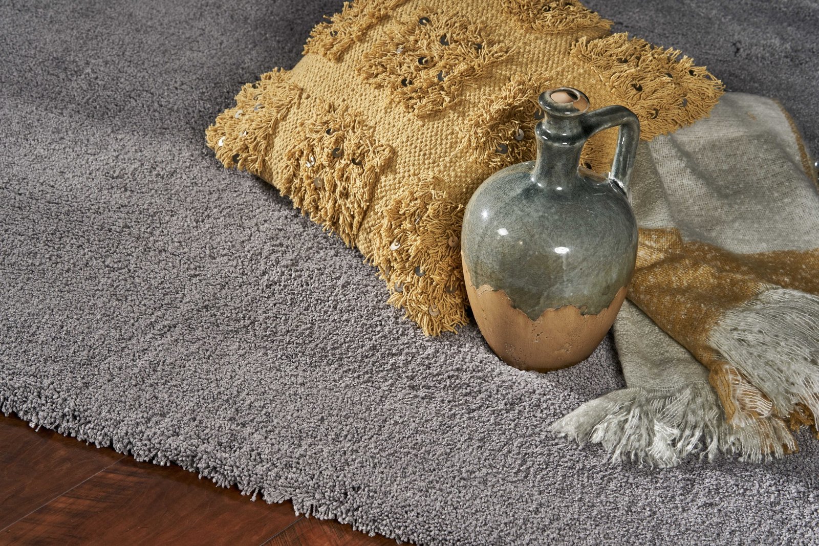 9' X 13' Gray Shag Hand Woven Area Rug - Image 3