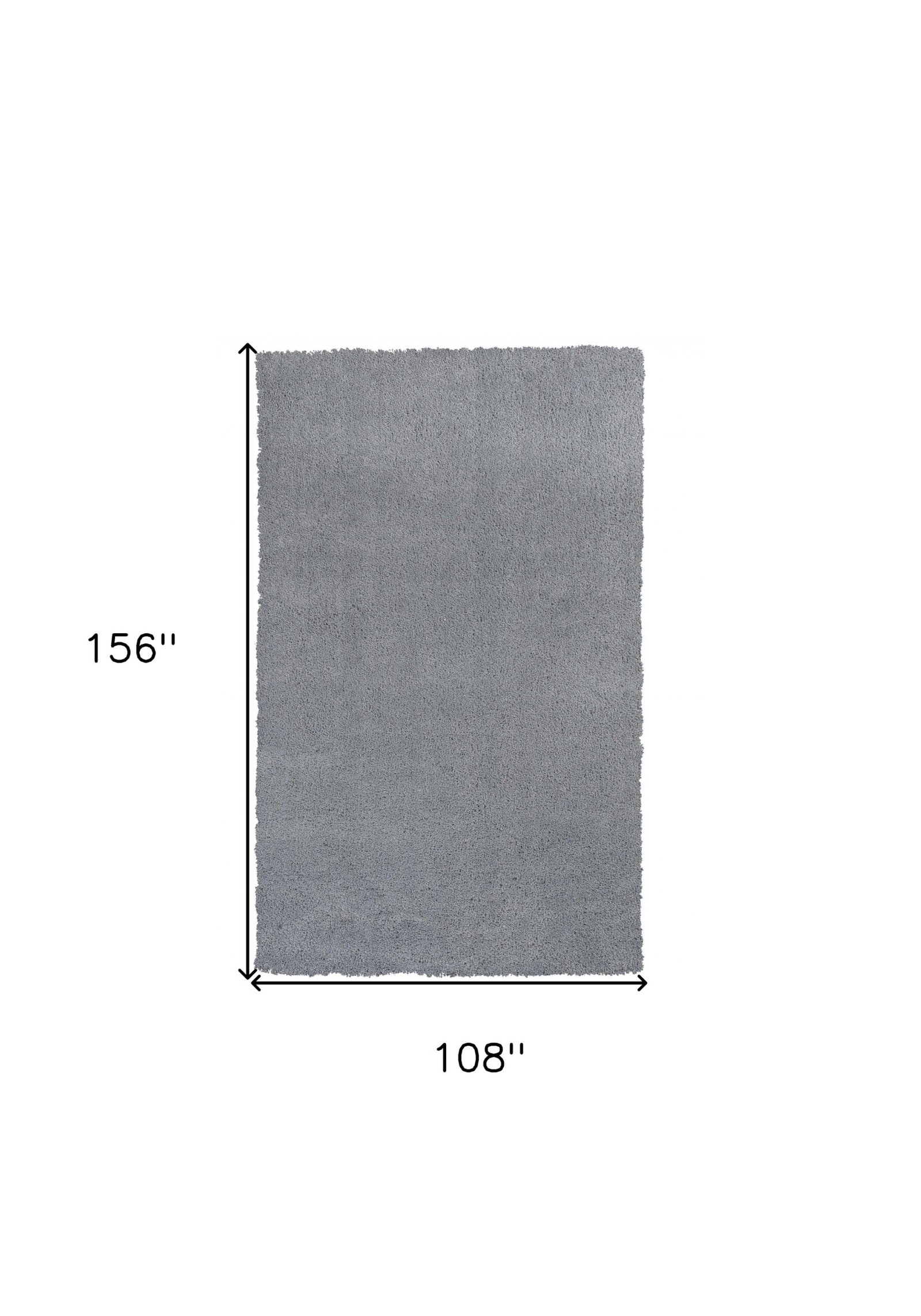9' X 13' Gray Shag Hand Woven Area Rug - Image 5