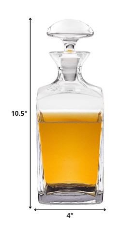 Clear Crystal Glass Squared Shape Stemless Decanter - Image 7