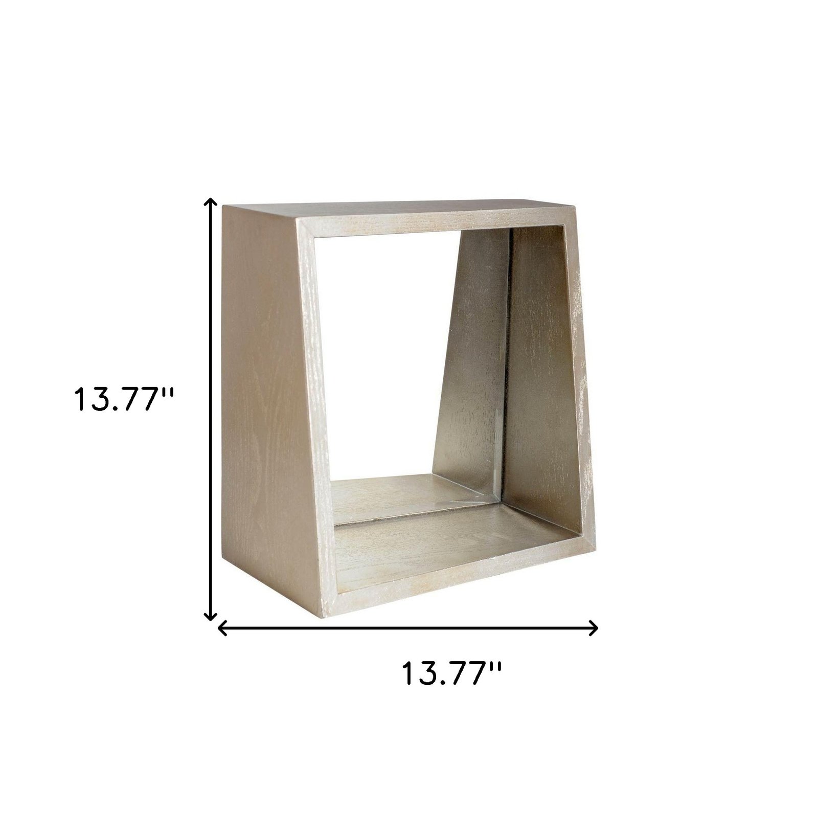 14" Champagne Solid Wood Framed Accent Mirror - Image 5