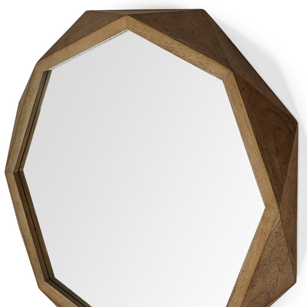 32" Brown Solid Wood Octagon Framed - Image 5