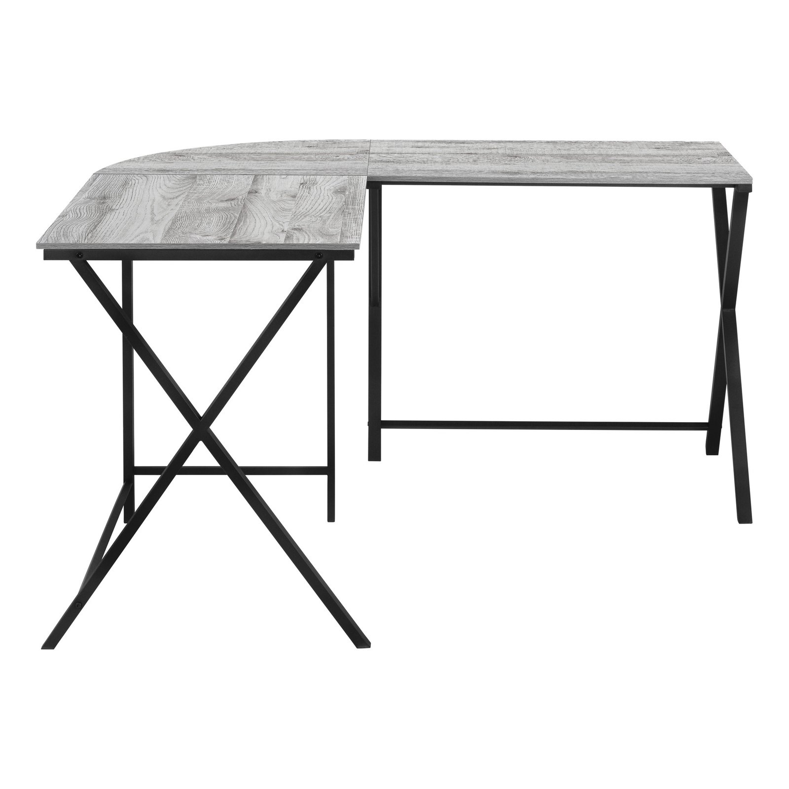 55" Gray and Black L Shape Computer Desk - Image 2