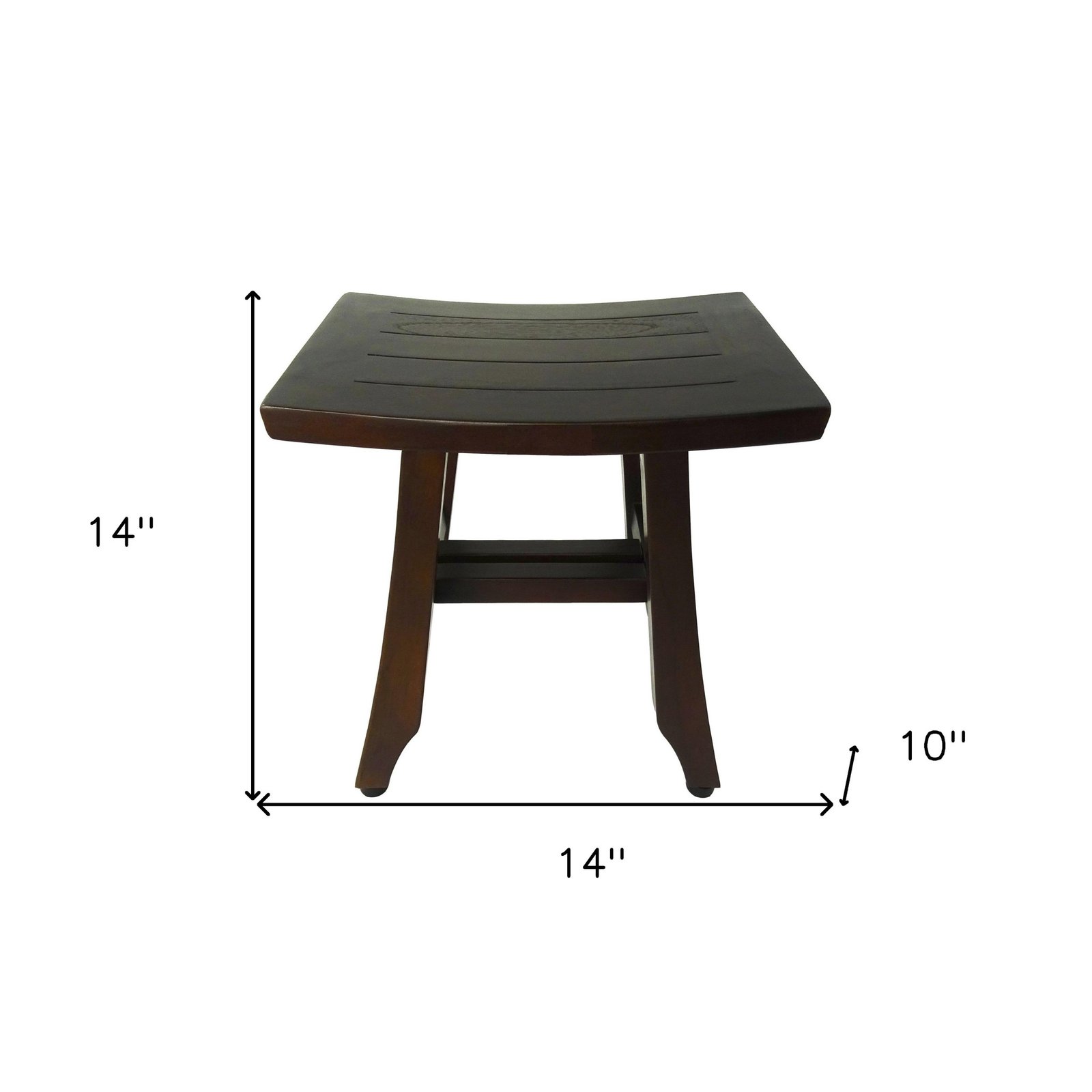 14" Brown Teak Shower Bench - Image 9
