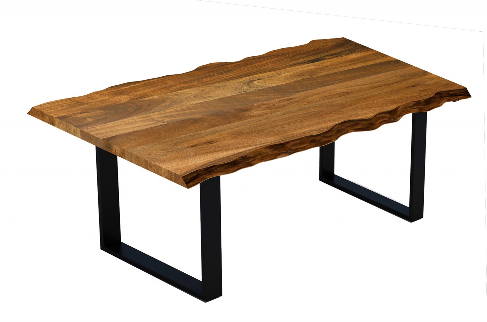 63" Brown And Black Solid Wood Sled Base Dining Table - Image 2
