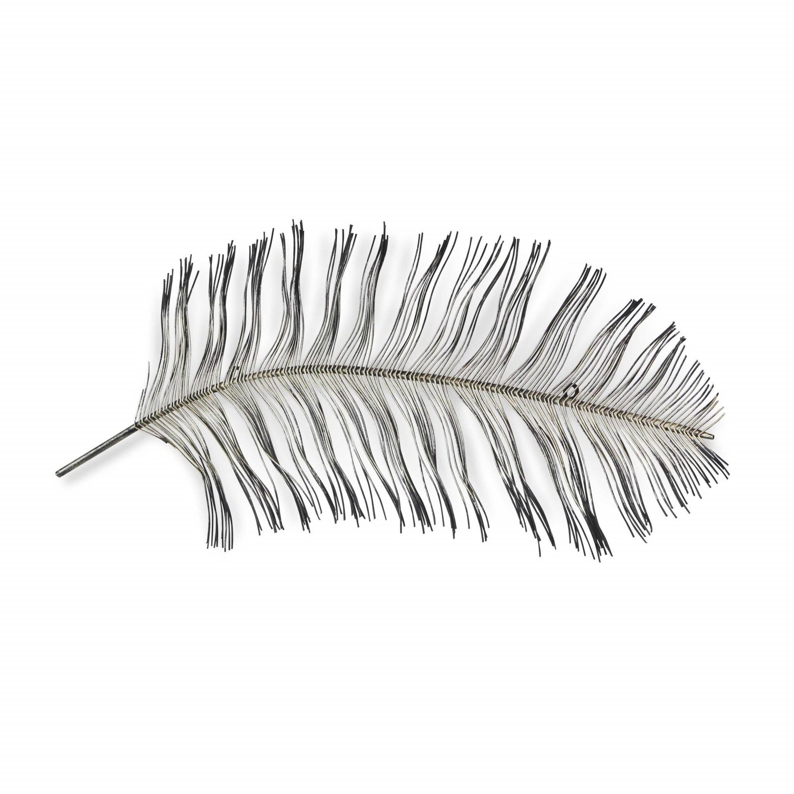 Black And Silver Metal Peacock Feather Wall Decor - Image 2