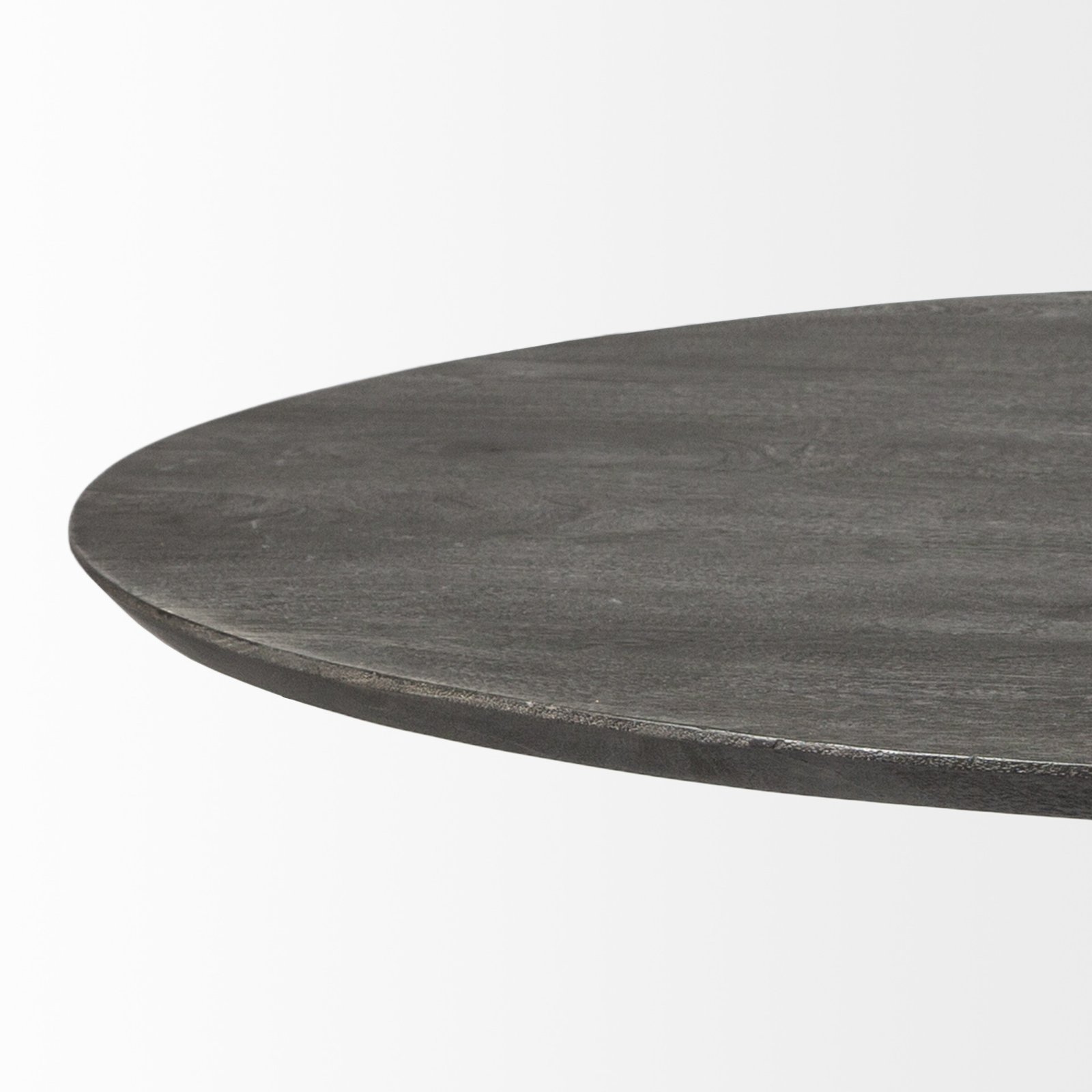 54" Dark Brown Solid Wood And Iron Pedestal Base Round Top Dining Table - Image 3